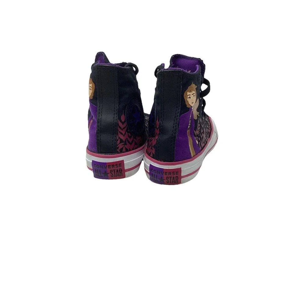 Converse Sz 2 Frozen Anna All Stars Chuck Taylor High Top Sneakers Girl Disney